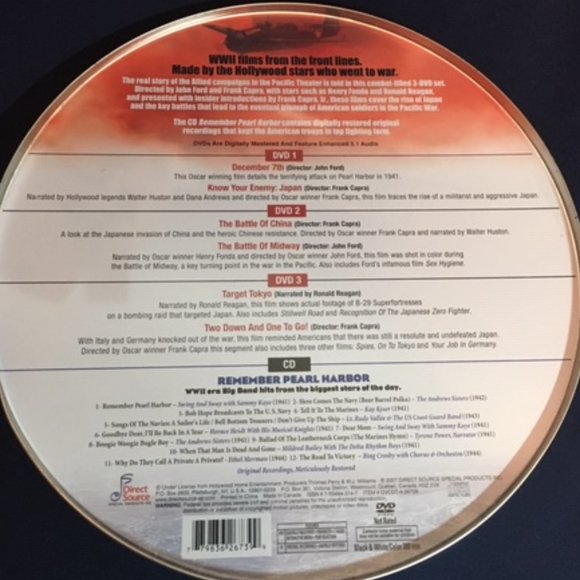 Hollywood Goes to War Pearl Harbor Victory 3 DVDs 1CD Deluxe WWII Collection - Picture 11 of 12